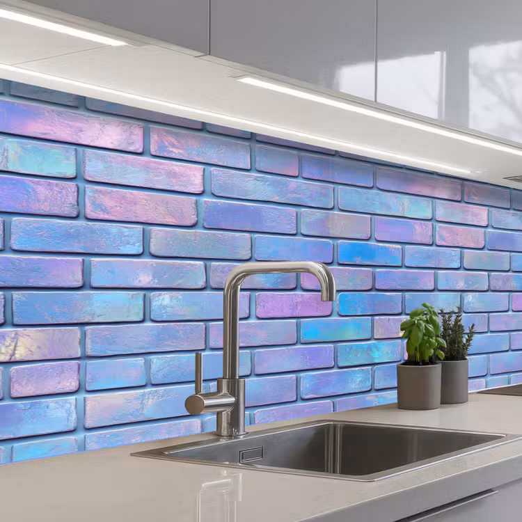 Keuken achterwand - Paars - Blauwe - Muur — 2