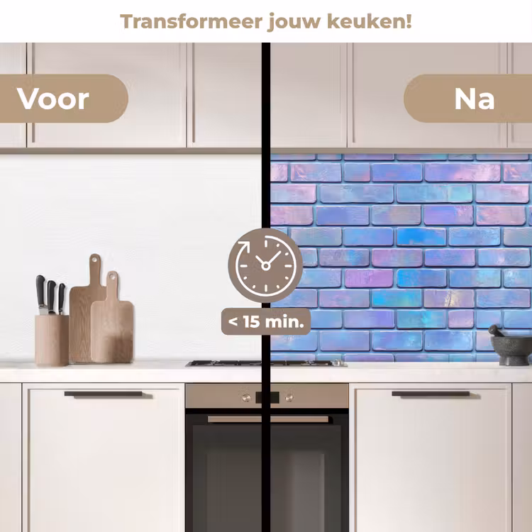 Keuken achterwand - Paars - Blauwe - Muur — 3