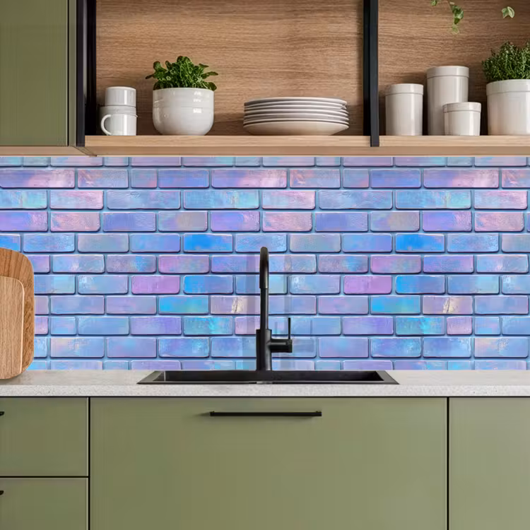 Keuken achterwand - Paars - Blauwe - Muur — 7