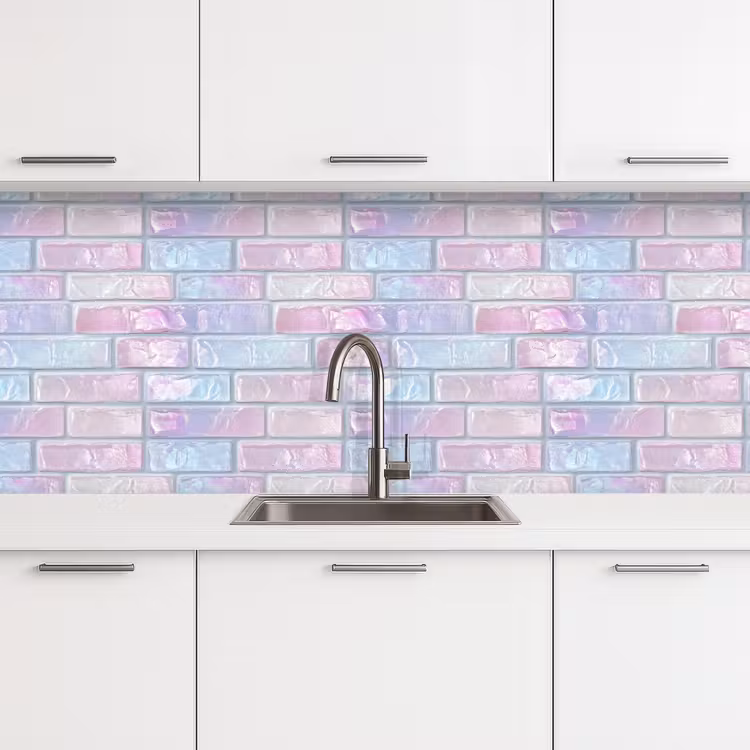 Keuken achterwand - Roze - Parel - Glans - Muur — 4