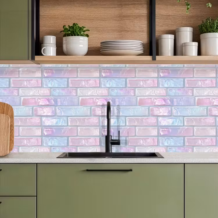Keuken achterwand - Roze - Parel - Glans - Muur — 7