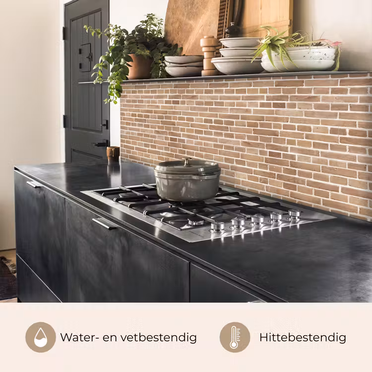 Keuken achterwand - Stenen - Bruin - Licht - Patroon — 5