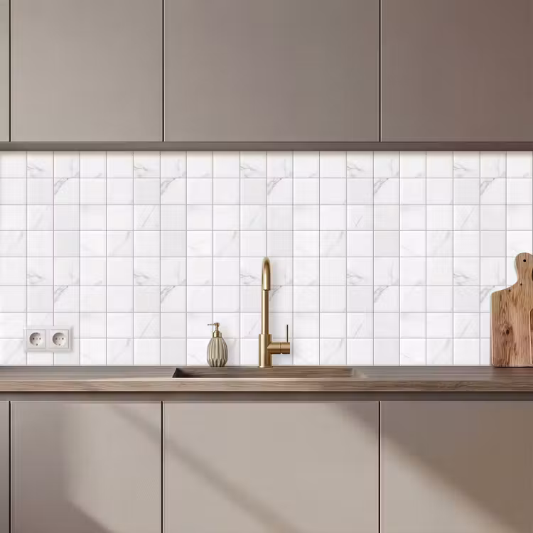 Keuken achterwand - Marmer - Patroon - Aders - Wit — 1