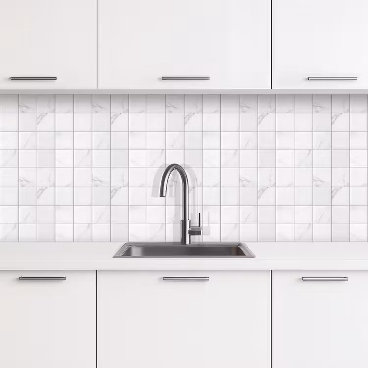 Keuken achterwand - Marmer - Patroon - Aders - Wit — 4