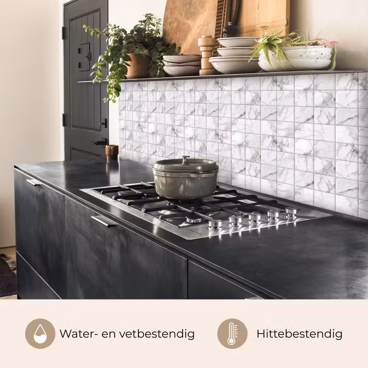 Keuken achterwand - Marmer - Tegels - Grijs - Wit — 5