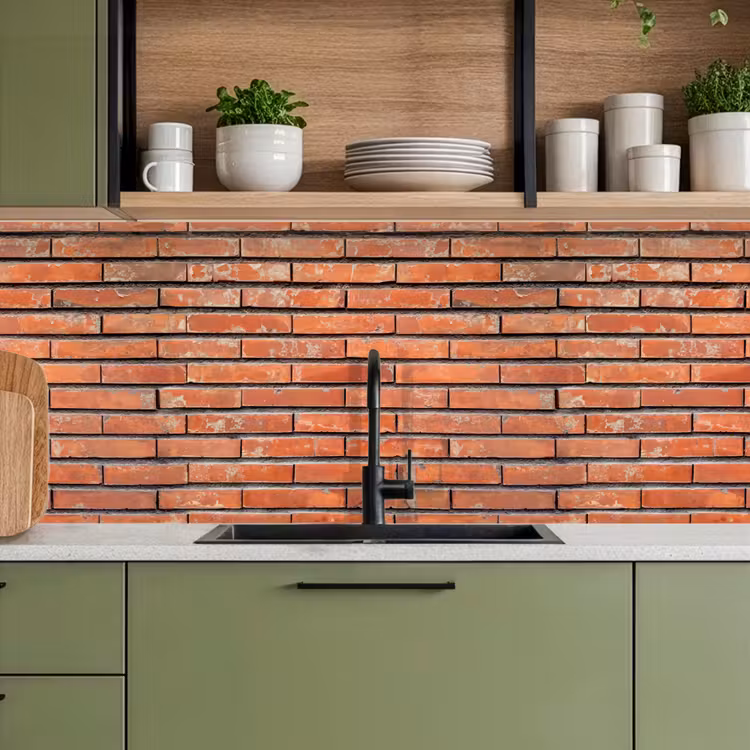 Keuken achterwand - Rood - Bakstenen - Muur - Beschadiging — 7