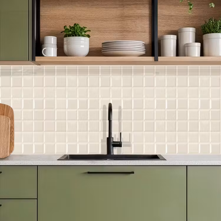 Keuken achterwand - Vierkant - Tegels - Glans - Beige — 7