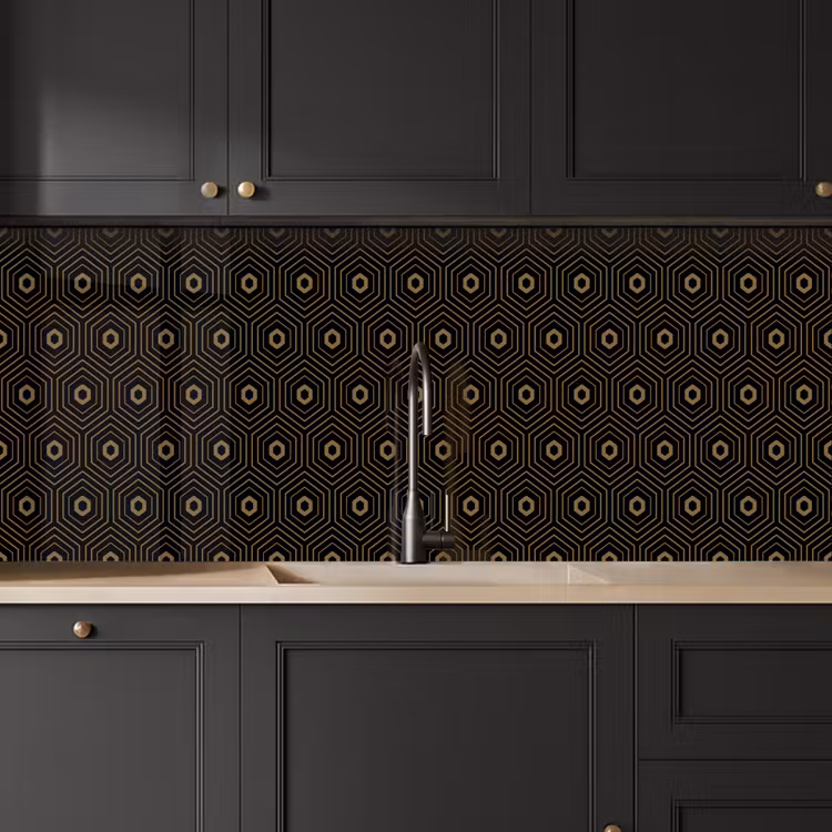 Keuken achterwand - Goud - Illusie - Patroon — 6