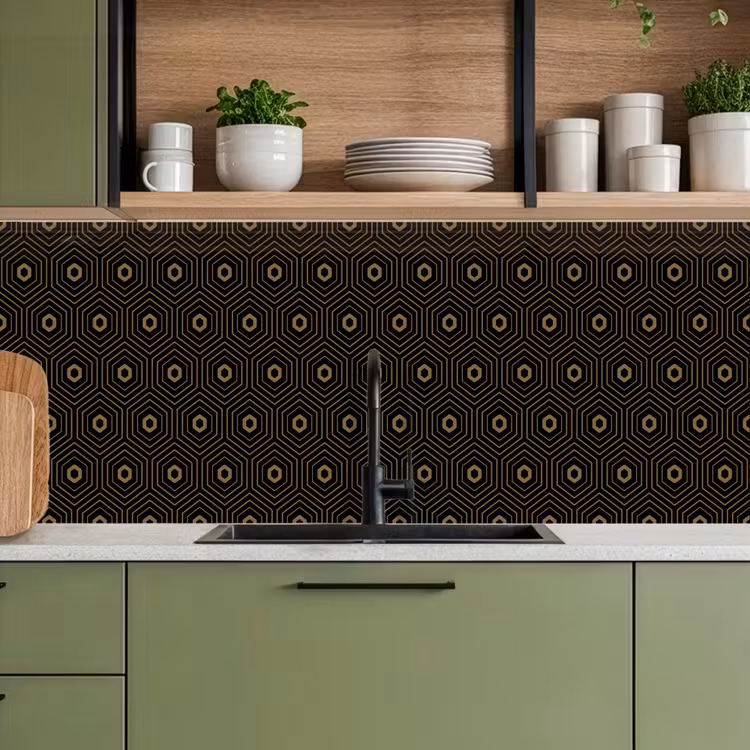 Keuken achterwand - Goud - Illusie - Patroon — 7