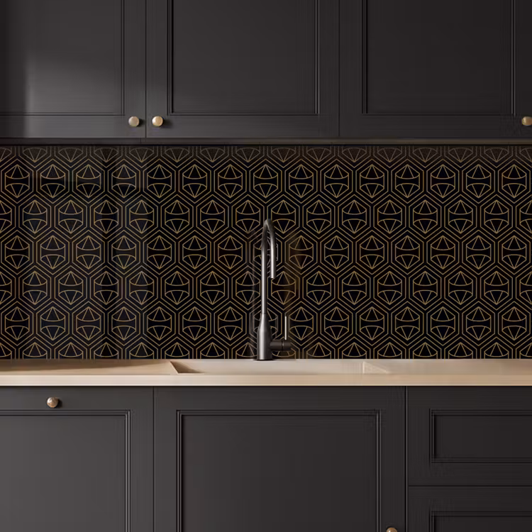 Keuken achterwand - Goud - Zwart - Diamant — 6