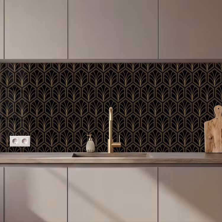 Keuken achterwand - Pijlvorm - Waaier - Goud — 1