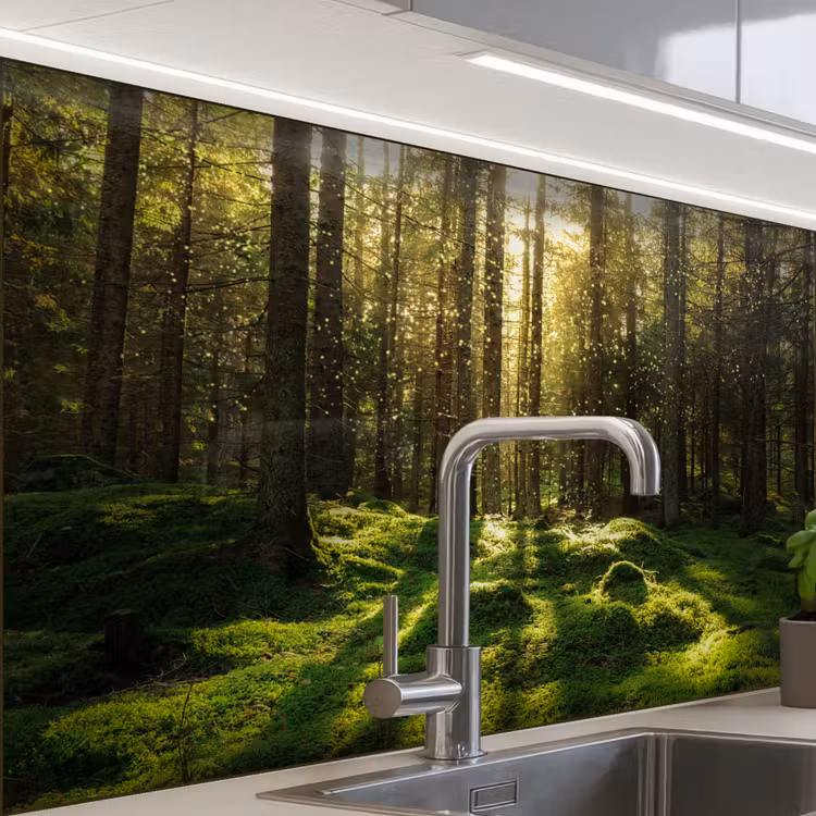 Keuken achterwand - Bomen - Bos - Mos - Planten - Zon - Natuur — 3