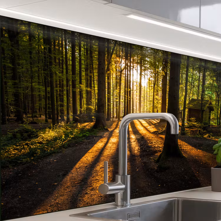 Keuken achterwand - Zon - Bomen - Bos - Landschap - Natuur — 3