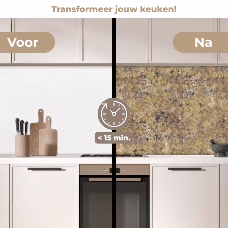 Keuken achterwand - Bruin - Wit - Vlekken - Graniet — 3