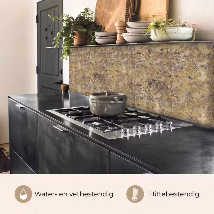 Keuken achterwand - Bruin - Wit - Vlekken - Graniet — 5