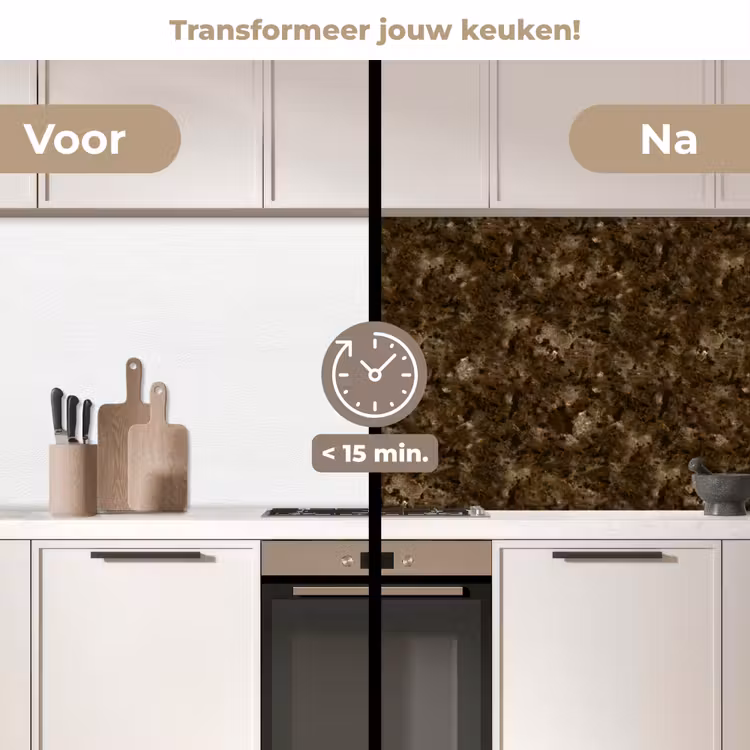 Keuken achterwand - Donker - Graniet - Bruin — 3