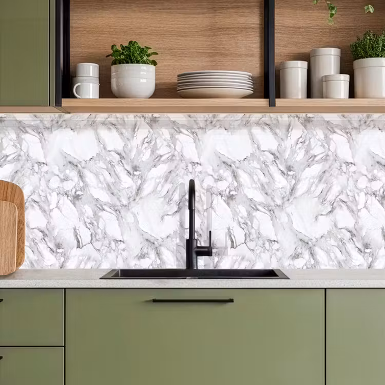 Keuken achterwand - Marmer - Gelaagd - Brekend - Grijsstructuur — 7