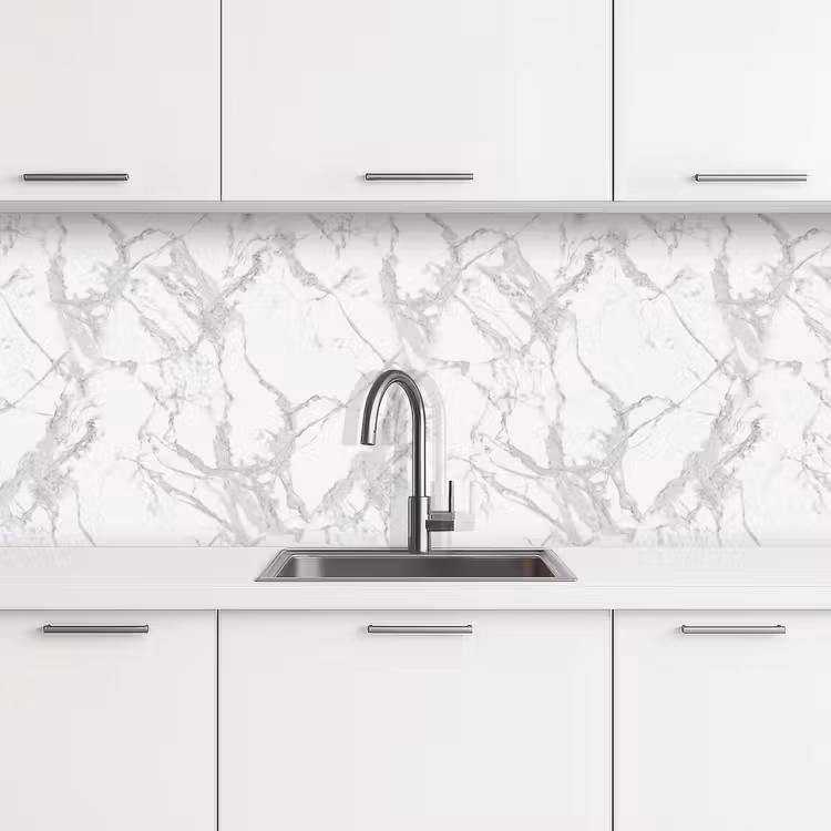 Keuken achterwand - Marmer - Zuiver - Grijs - Aders — 4