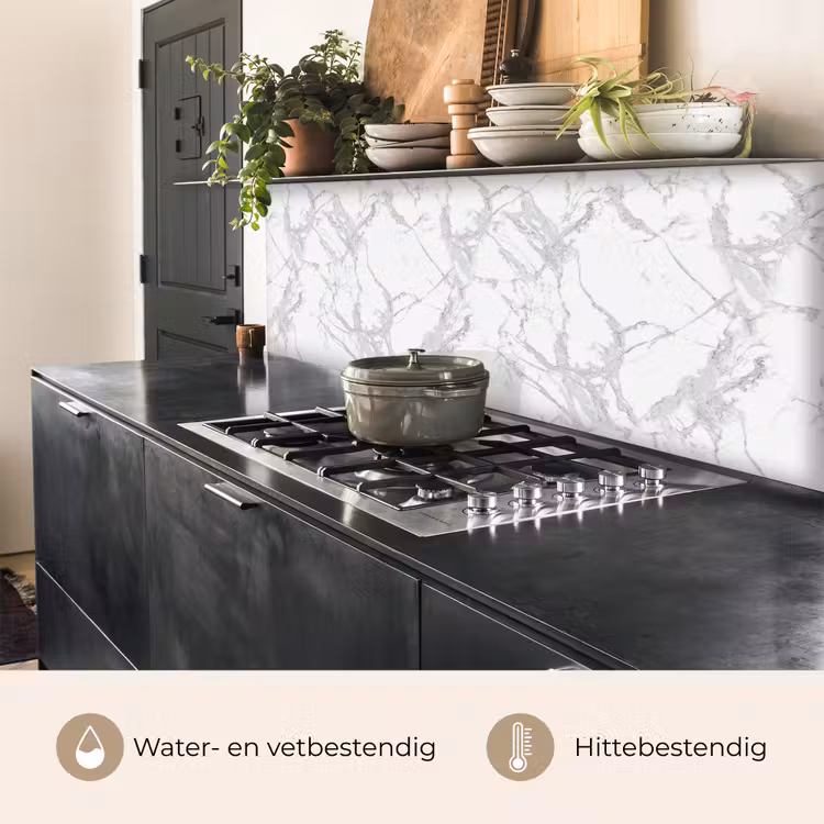 Keuken achterwand - Marmer - Zuiver - Grijs - Aders — 5