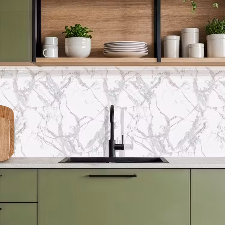 Keuken achterwand - Marmer - Zuiver - Grijs - Aders — 7