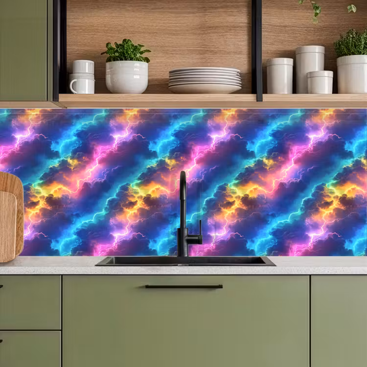 Keuken achterwand - Storm - Bliksem - Regenboog — 7