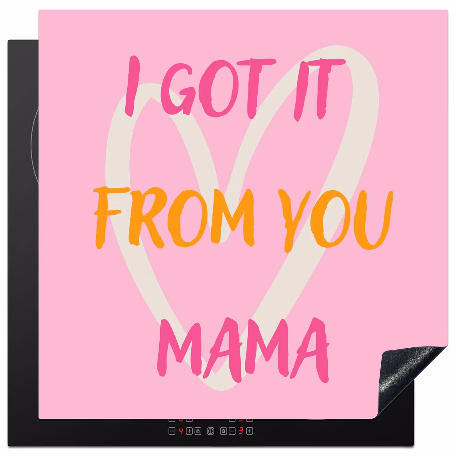 Inductie beschermer - Mama - Quote - Hart - Roze — 1