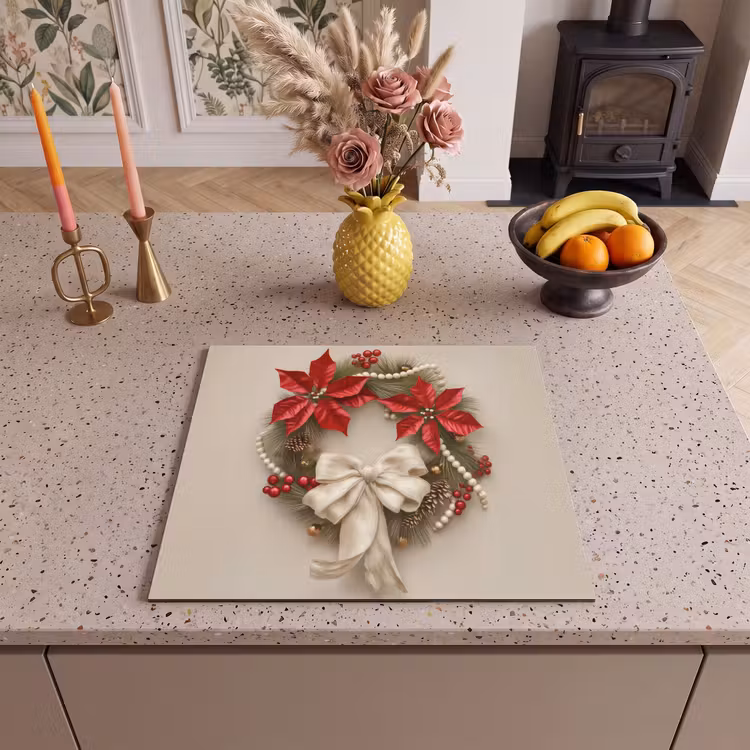 Inductie beschermer - Deurkrans - Strik - Kerst - Rood - Groen — 3