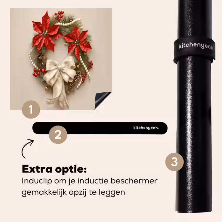 Inductie beschermer - Deurkrans - Strik - Kerst - Rood - Groen — 8