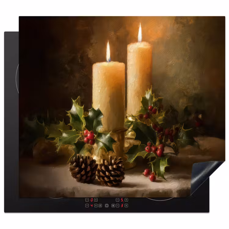 Inductie beschermer - Kaarslicht - Kerst - Veelkleurig — 1