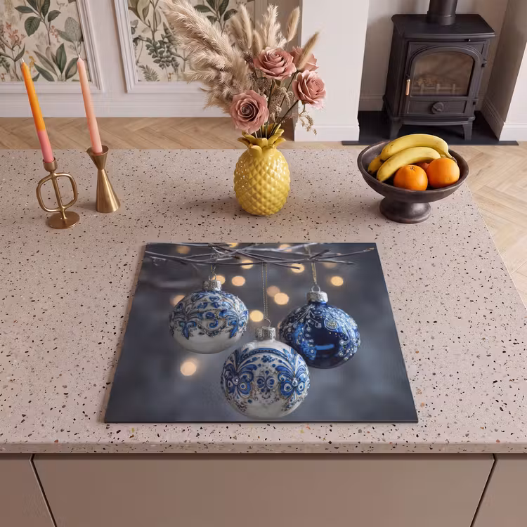 Inductie beschermer - Kerstbal - Versierd - Blauw — 3