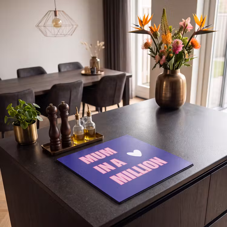 Inductie beschermer - Moeder - Tekst - Blauw - Hartje — 3