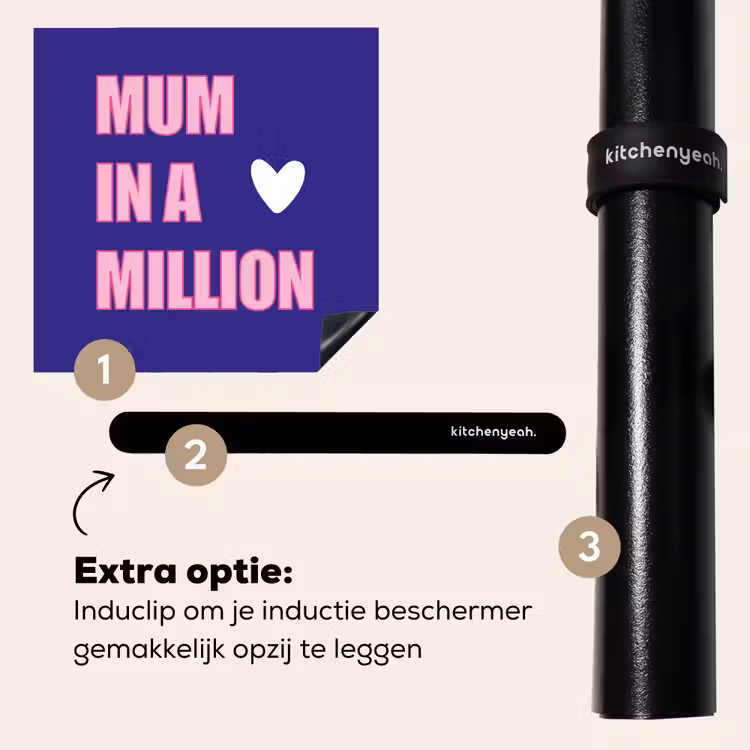 Inductie beschermer - Moeder - Tekst - Blauw - Hartje — 7