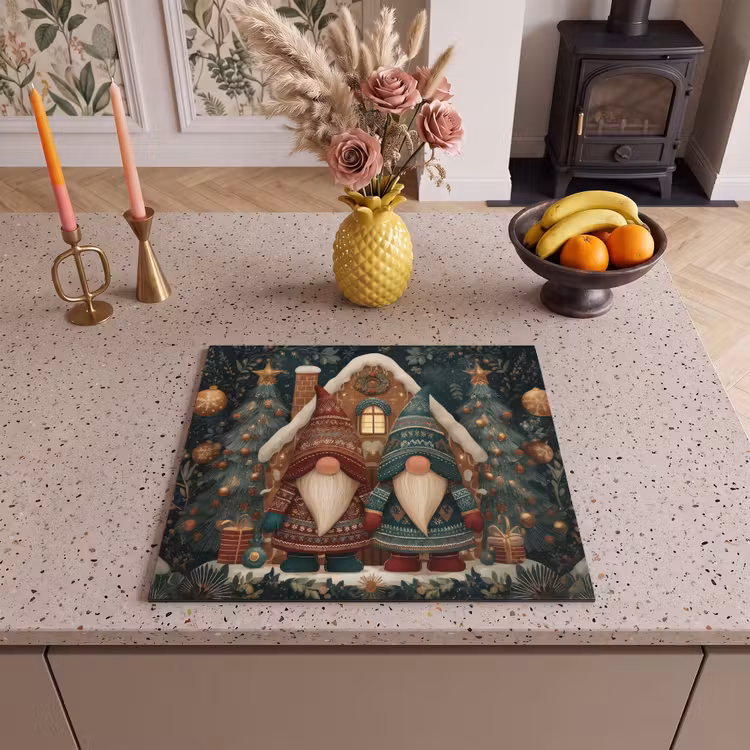 Inductie beschermer - Kerst - Gnomen - Peperkoekhuisje - Rood - Groen — 3