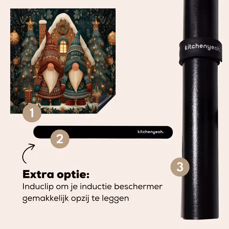 Inductie beschermer - Kerst - Gnomen - Peperkoekhuisje - Rood - Groen — 8