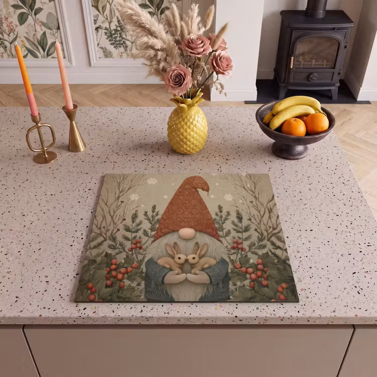 Inductie beschermer - Kerstgnome - Konijntjes - Kleurrijk — 3