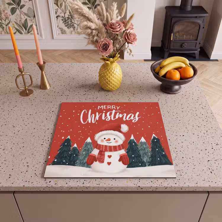 Inductie beschermer - Kerstgroet - Sneeuw - Rood — 3