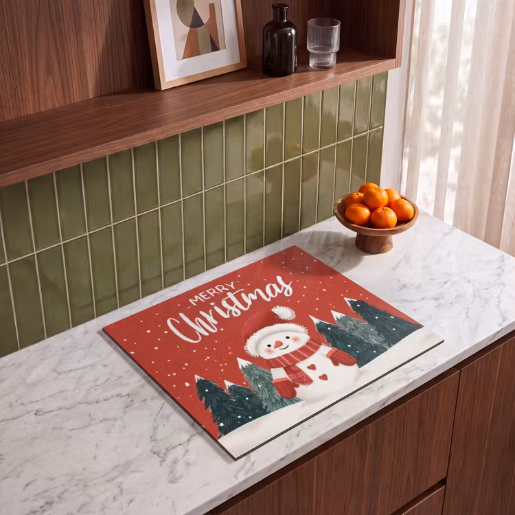 Inductie beschermer - Kerstgroet - Sneeuw - Rood — 4