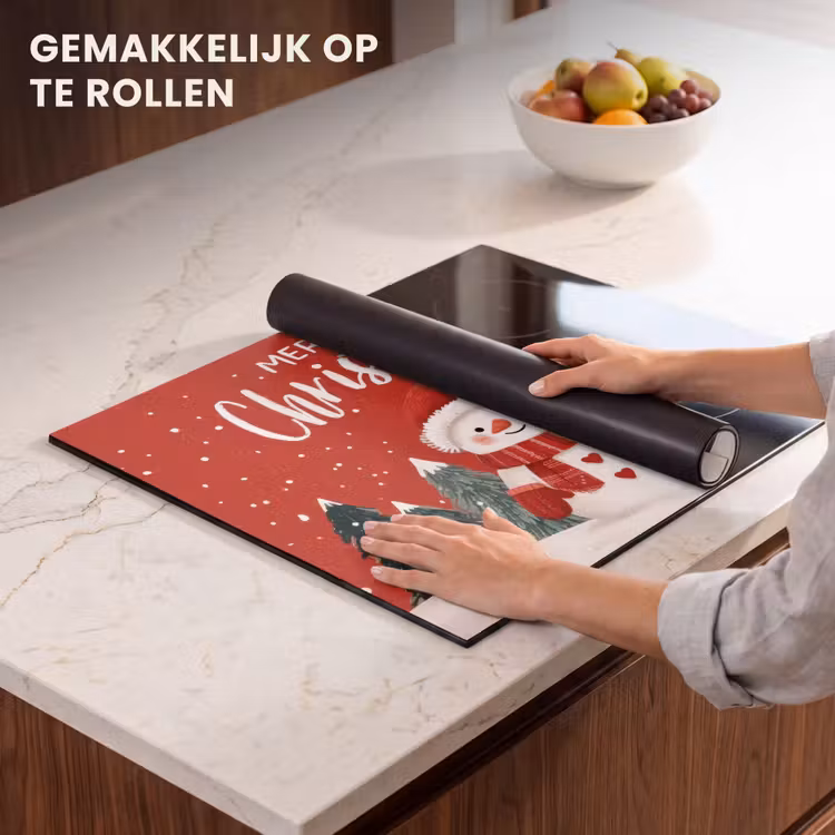 Inductie beschermer - Kerstgroet - Sneeuw - Rood — 7