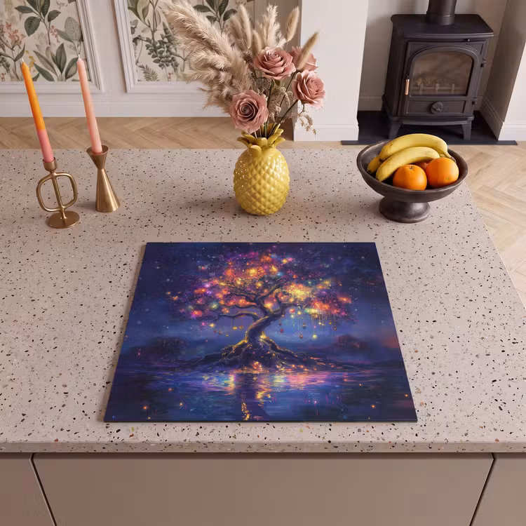 Inductie beschermer - Kosmisch - lichtboom - Kerst - Kleurrijk — 3