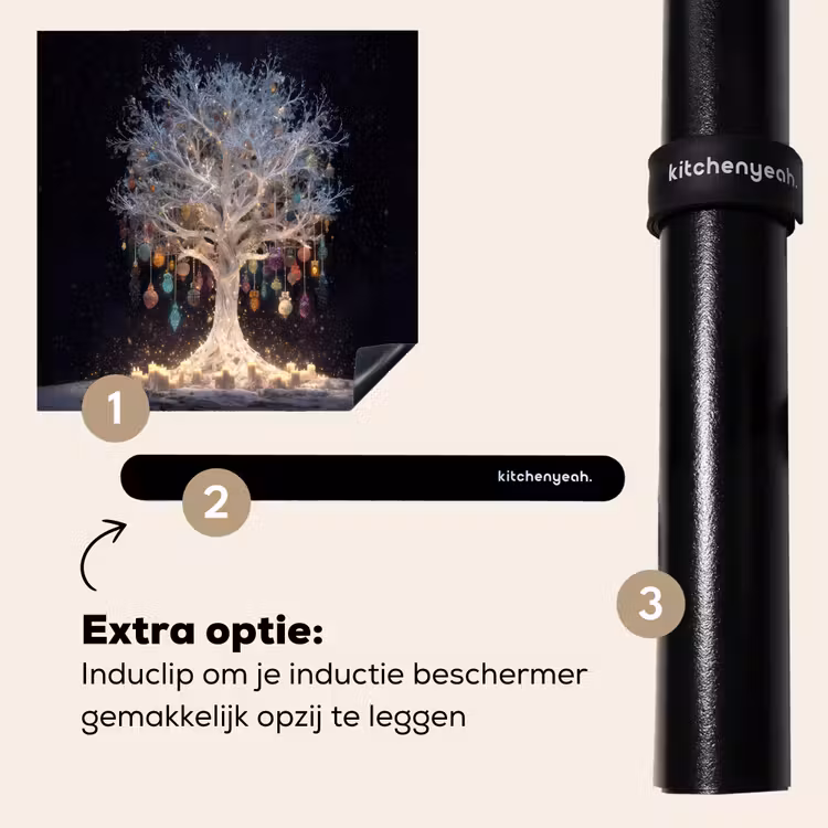 Inductie beschermer - Sneeuwboom - Lichtjes - Wit - Kleurrijk — 8