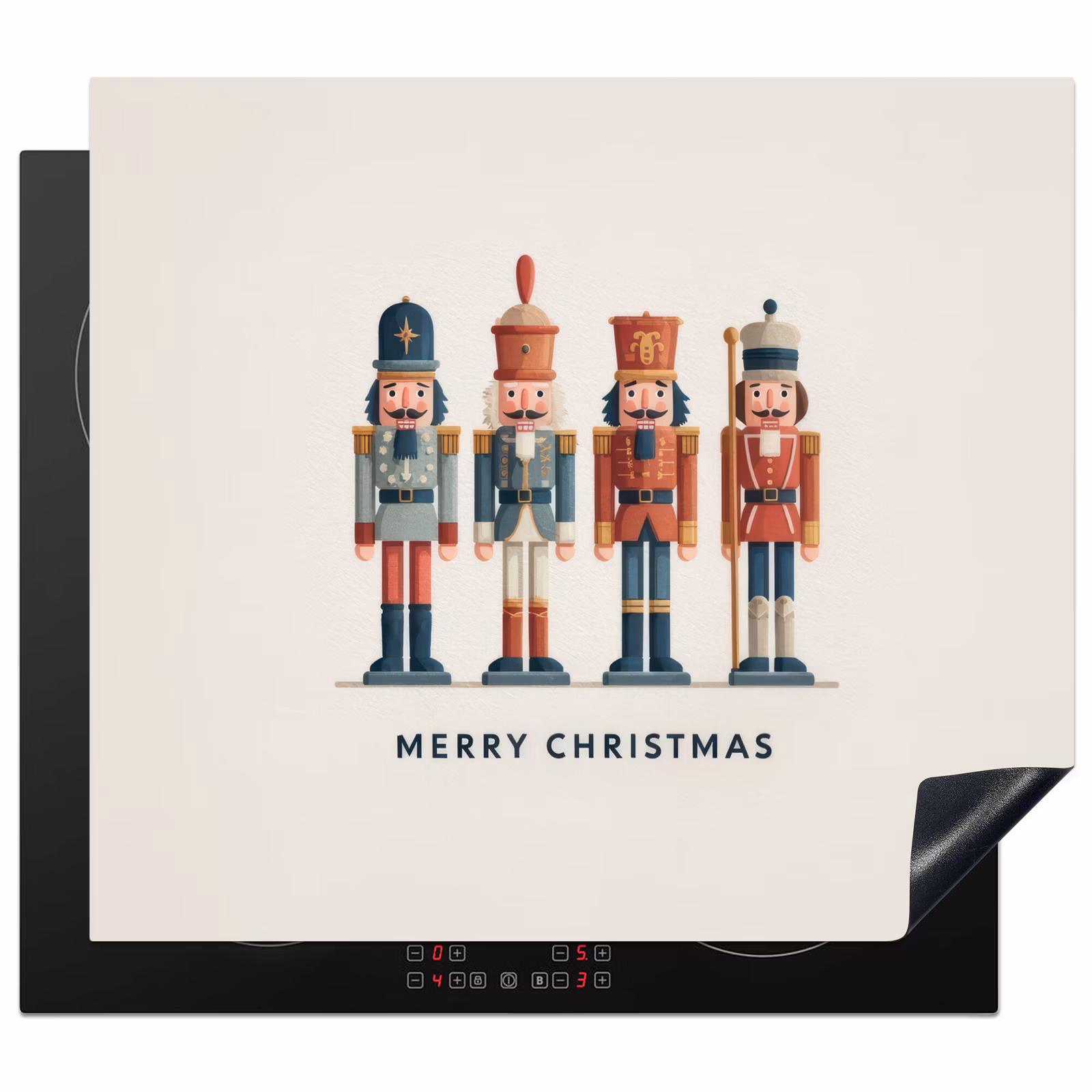 Inductie beschermer - Notenkrakers - Minimalistisch - Kerst - Beige — 1