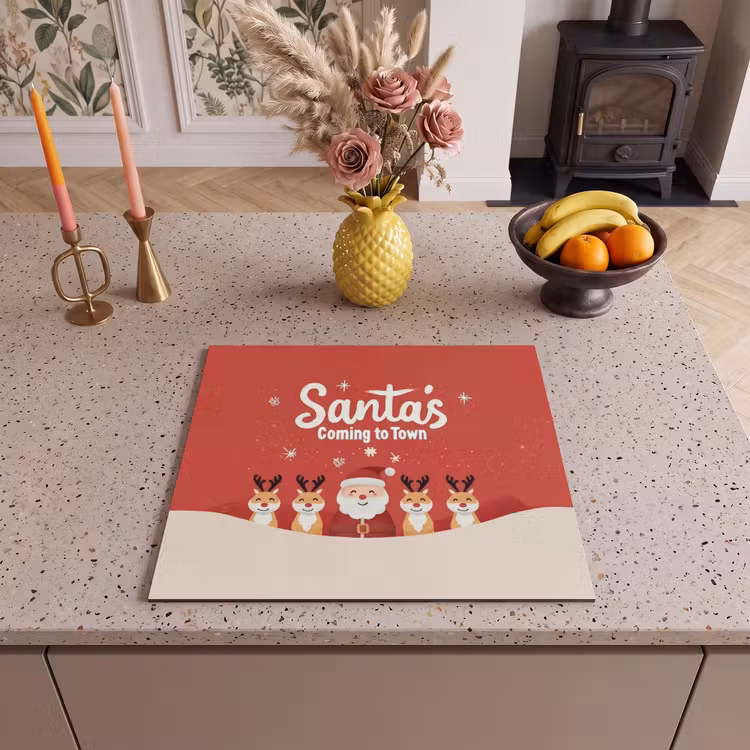 Inductie beschermer - Illustratie - Kerstman - Rendieren - Rood — 3