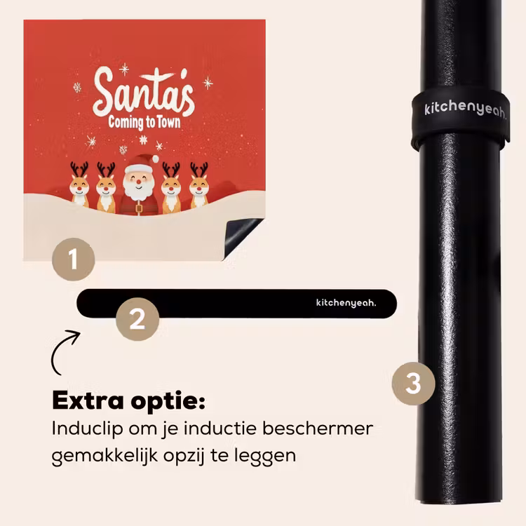 Inductie beschermer - Illustratie - Kerstman - Rendieren - Rood — 8