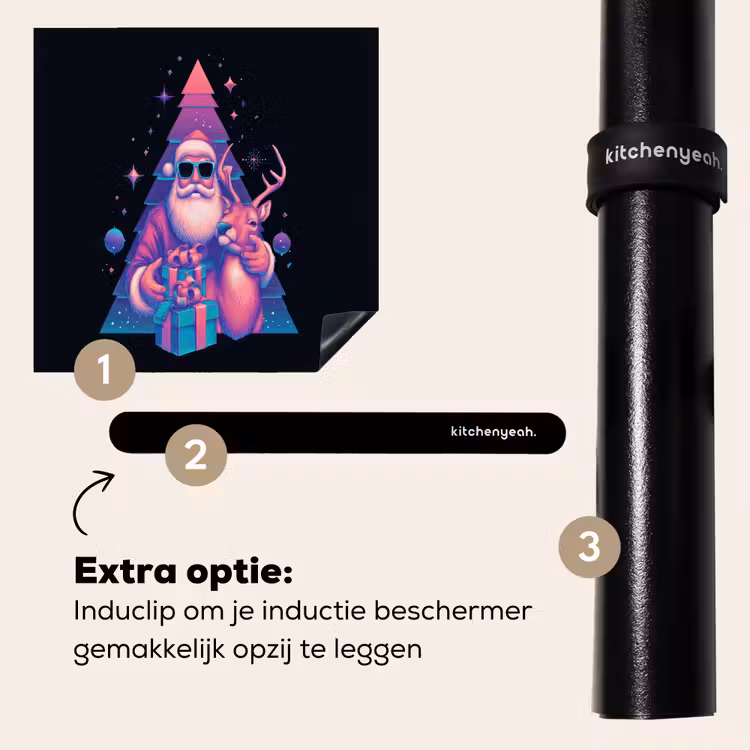 Inductie beschermer - Retro - Kerstman - Rendieren - Kerstboom — 8