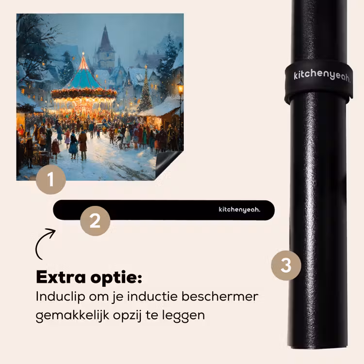 Inductie beschermer - Winterkermis - Dorp - Kleurrijk — 8