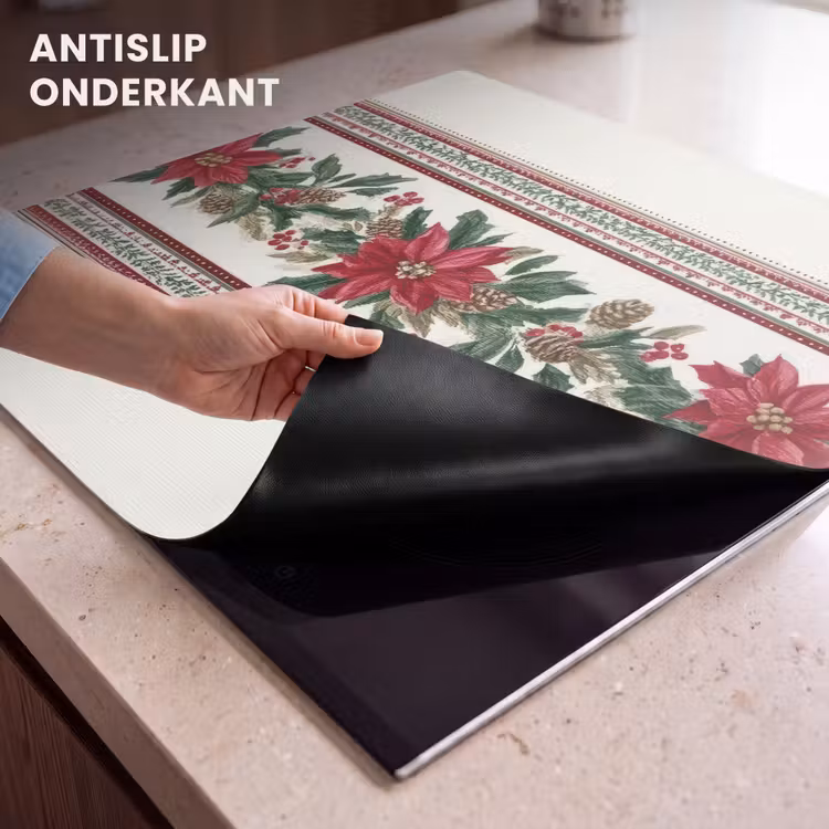 Inductie beschermer - Kerststrook - Poinsettia - Rood - Groen — 6