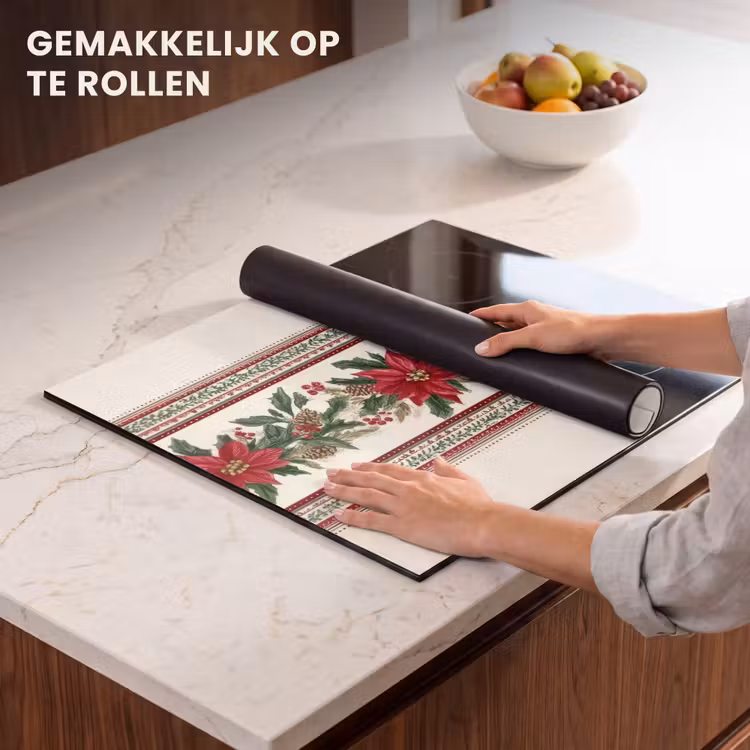Inductie beschermer - Kerststrook - Poinsettia - Rood - Groen — 7