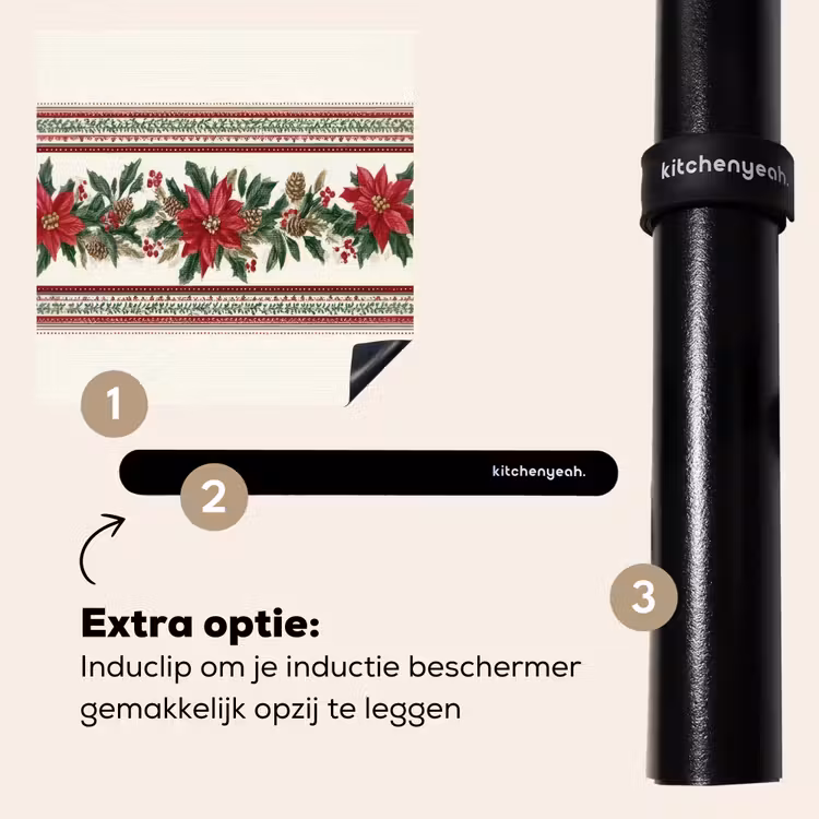 Inductie beschermer - Kerststrook - Poinsettia - Rood - Groen — 8