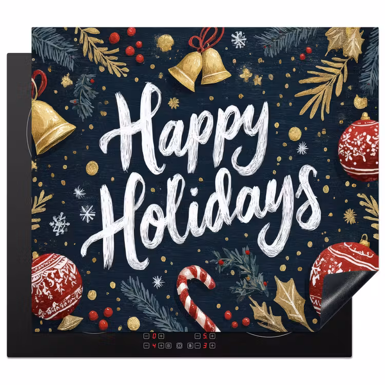 Inductie beschermer - Feestelijk - Kerstgroet - Kleurrijk — 1