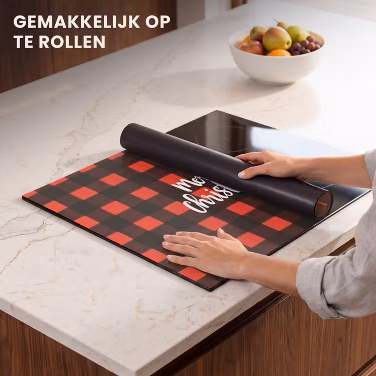 Inductie beschermer - Geruit - Rood - Tekst - Christmas — 7